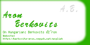 aron berkovits business card